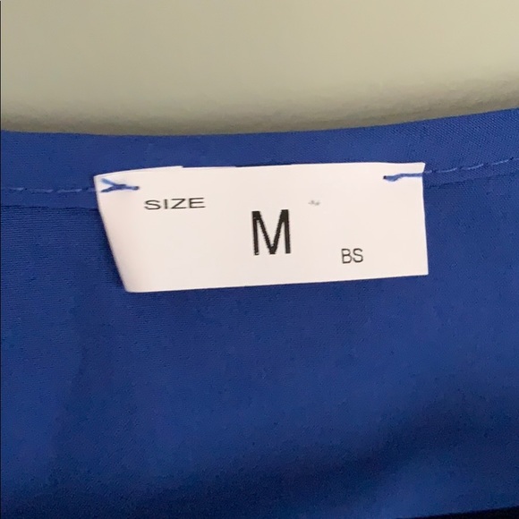 Royal Blue Peplum Blouse Size Medium - Picture 3 of 4